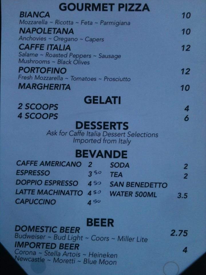 Caffe Italia - Summerville, SC menu_pic