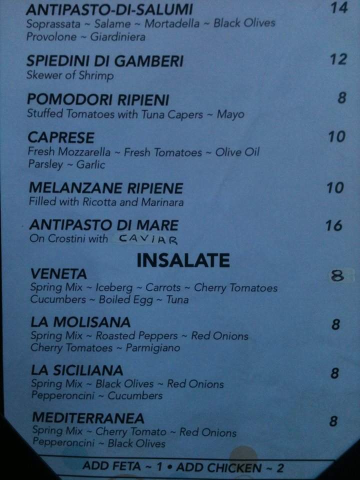 Caffe Italia - Summerville, SC menu_pic