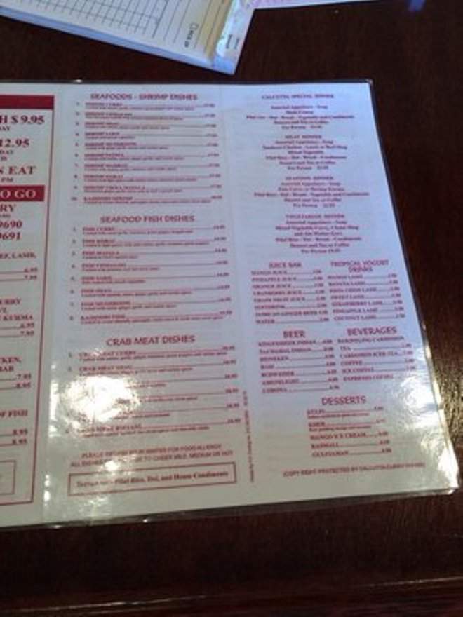 Calcutta Curry House - New Rochelle, NY menu_pic