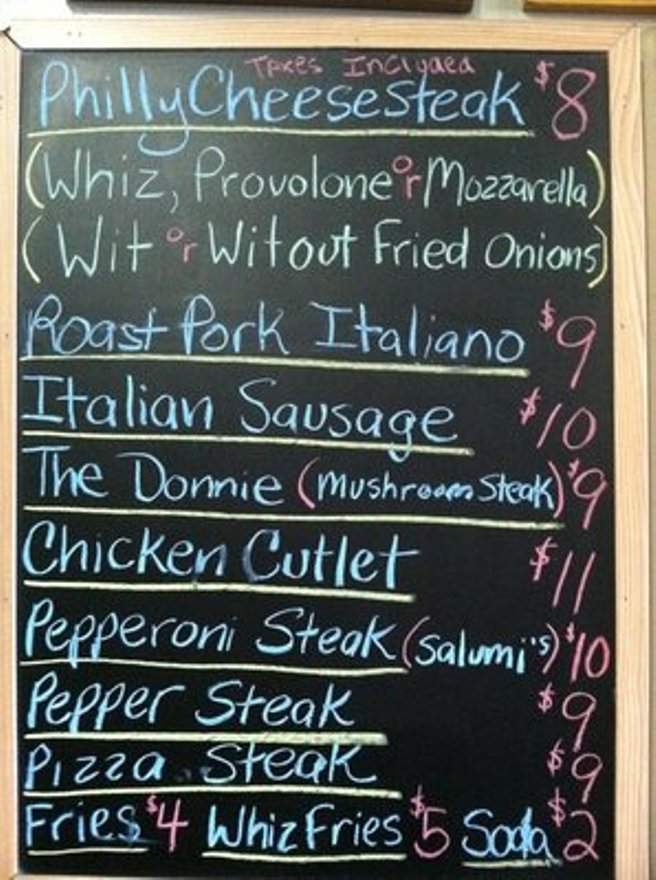 Calozzi's Cheesesteaks - Seattle, WA menu_pic