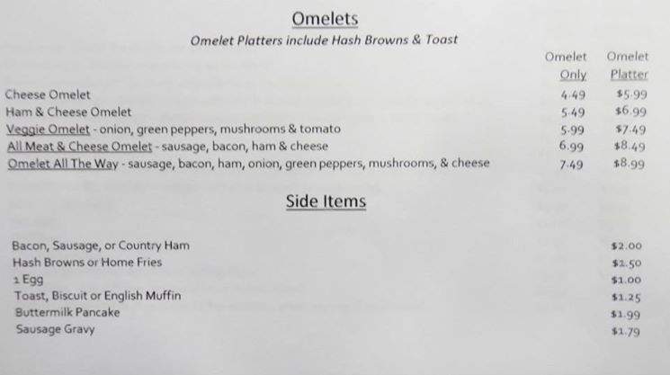 Cambridge General Store & Restaurant - Cambridge, ME menu_pic