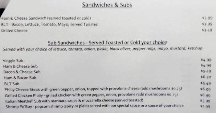 Cambridge General Store & Restaurant - Cambridge, ME menu_pic