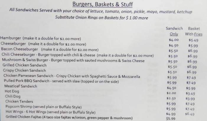Cambridge General Store & Restaurant - Cambridge, ME menu_pic