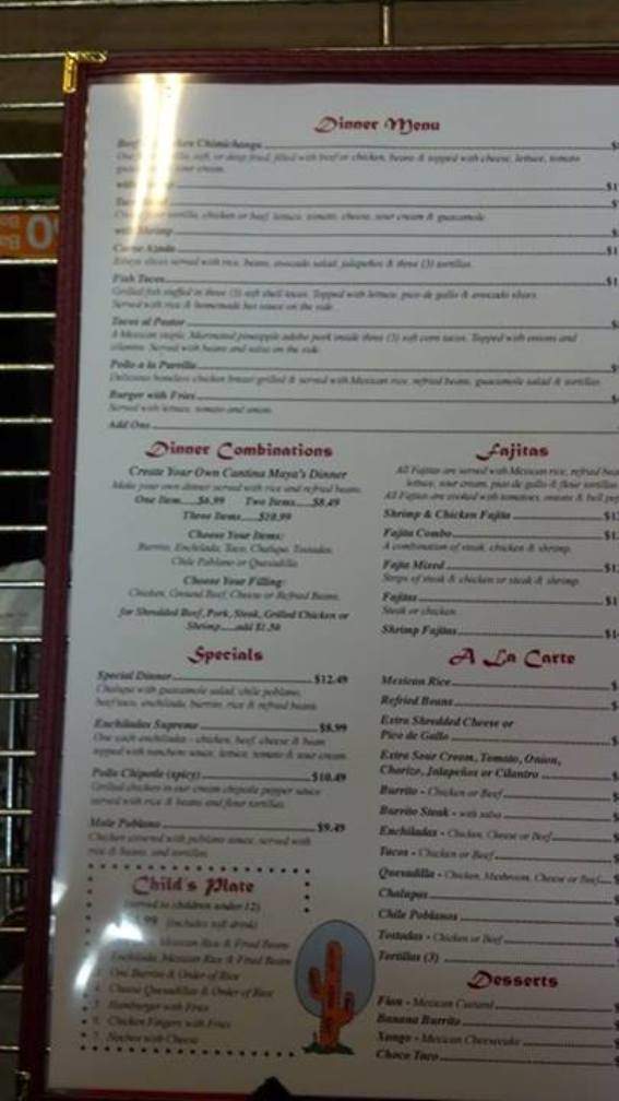 Cantina Maya Sports Bar & Grille - Atlantic Beach, FL menu_pic