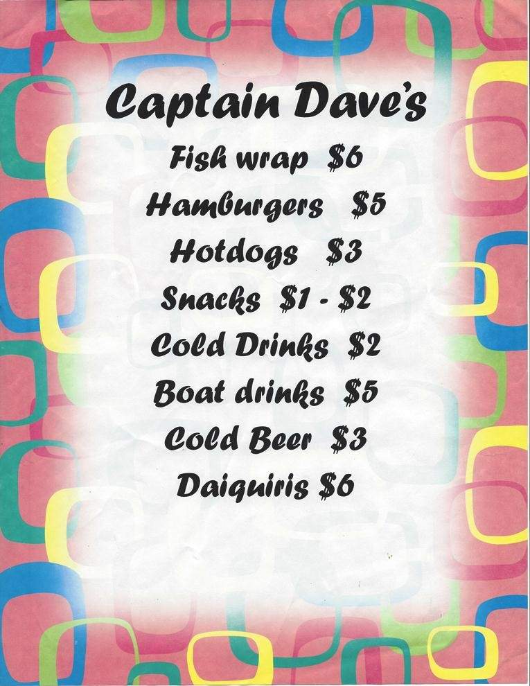 Captain Dave's Sandbar Grill - Dauphin Island, AL menu_pic