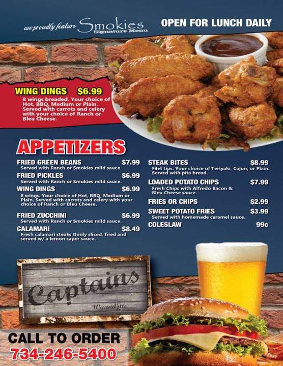 Captain's - Wyandotte, MI menu_pic