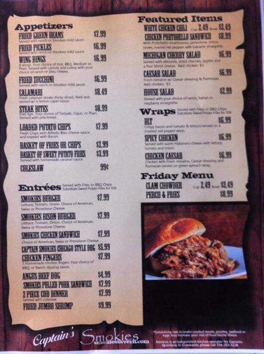 Captain's - Wyandotte, MI menu_pic