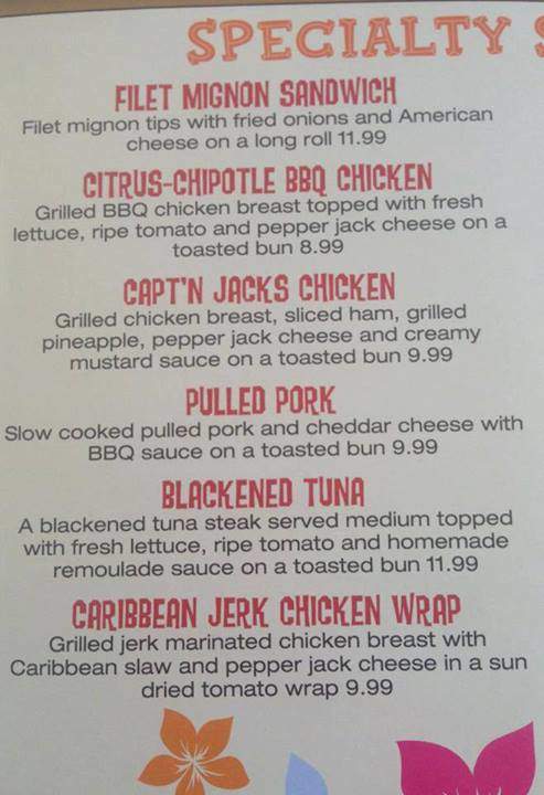 Capt'n Jacks Island Grill - Wildwood, NJ menu_pic