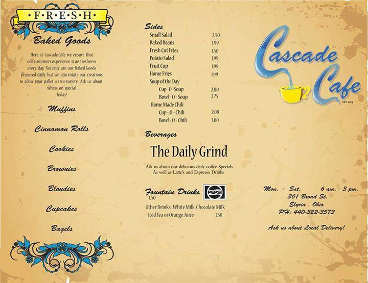 Cascade Cafe - Elyria, OH menu_pic