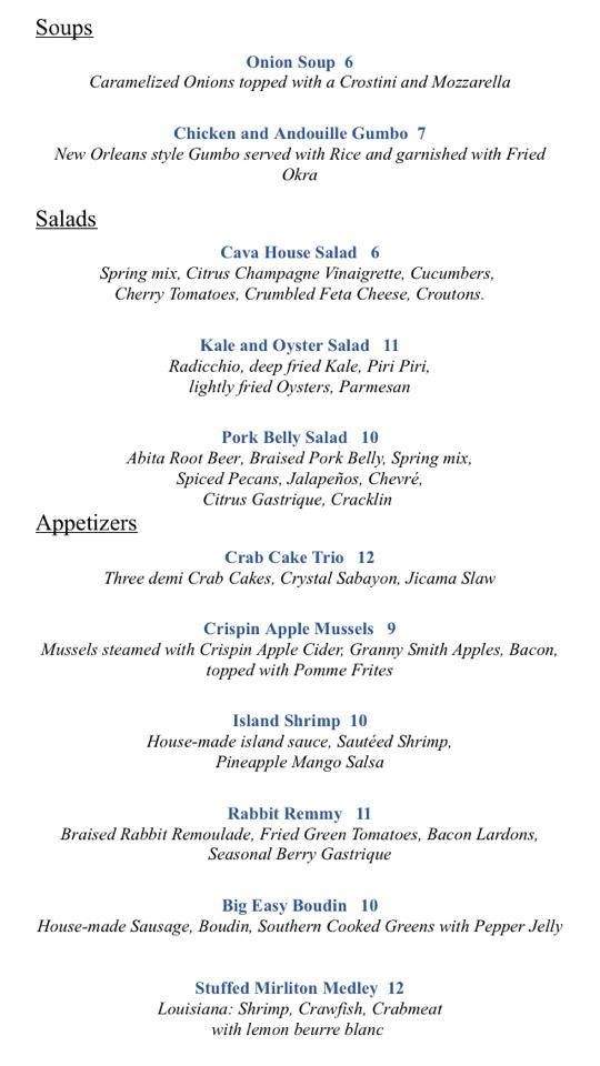 Cava - New Orleans, LA menu_pic