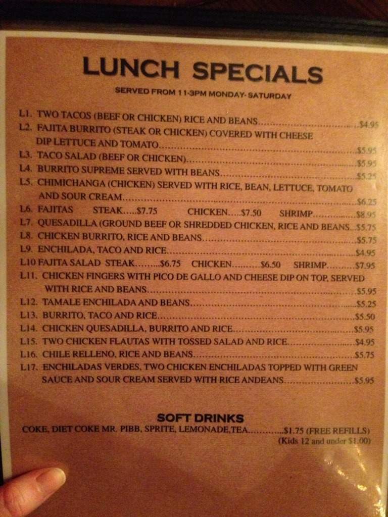 Chabely's Mexican Grill - Cottondale, AL menu_pic
