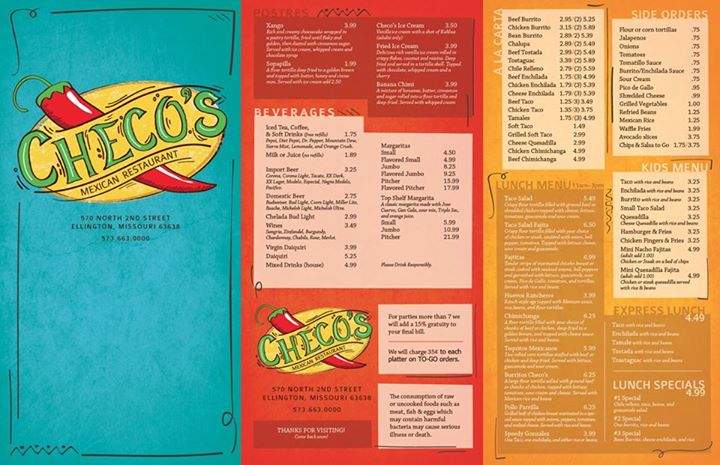 Checos Mexican - Ellington, MO menu_pic