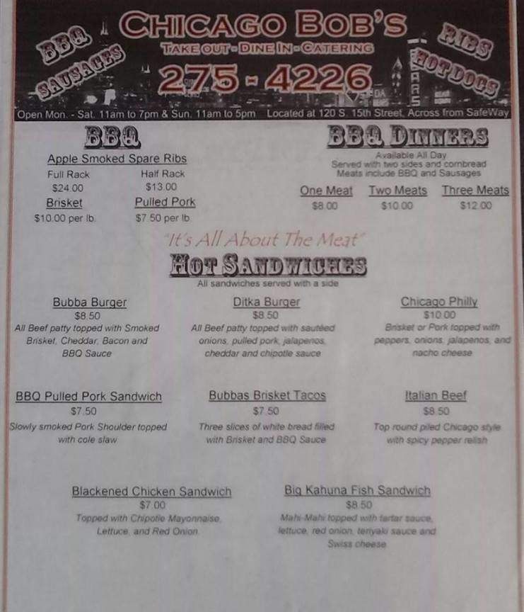 Chicago Bob's - Ca??on City, CO menu_pic