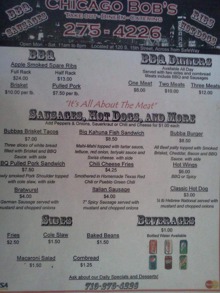 Chicago Bob's - Ca??on City, CO menu_pic