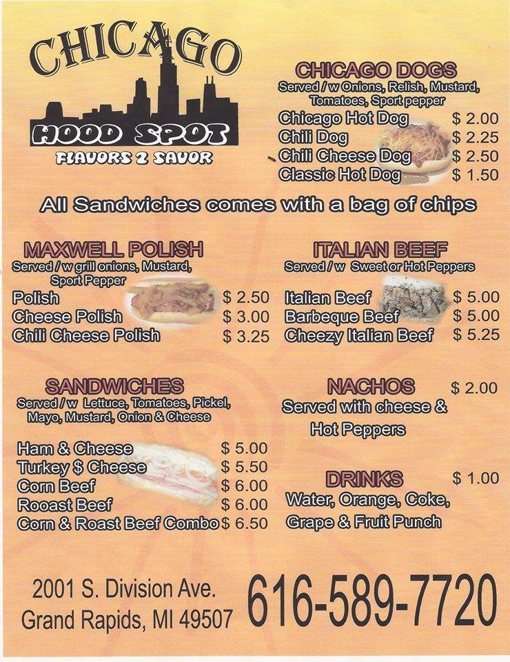 Chicago Hood Spot - Grand Rapids, MI menu_pic