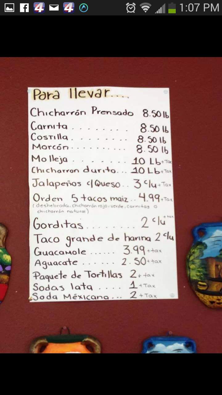 Chicharrones El Guero - Palmview, TX menu_pic