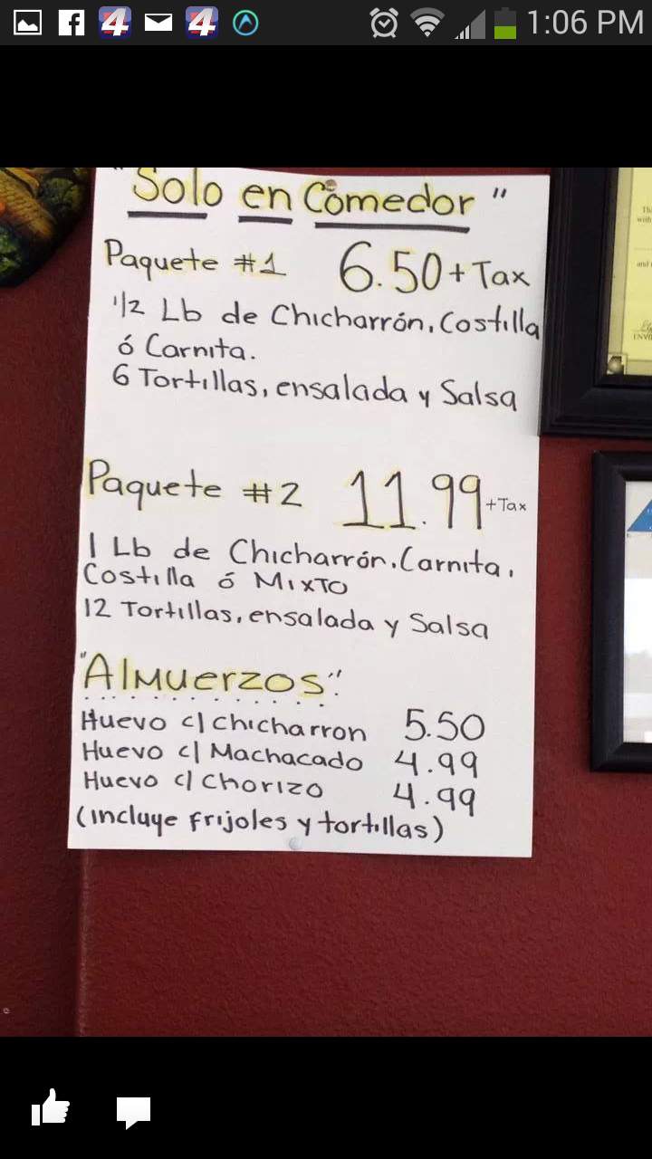 Chicharrones El Guero - Palmview, TX menu_pic