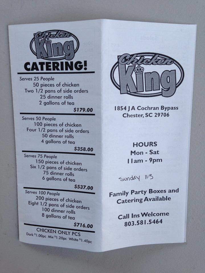 Chicken King - Chester, SC menu_pic