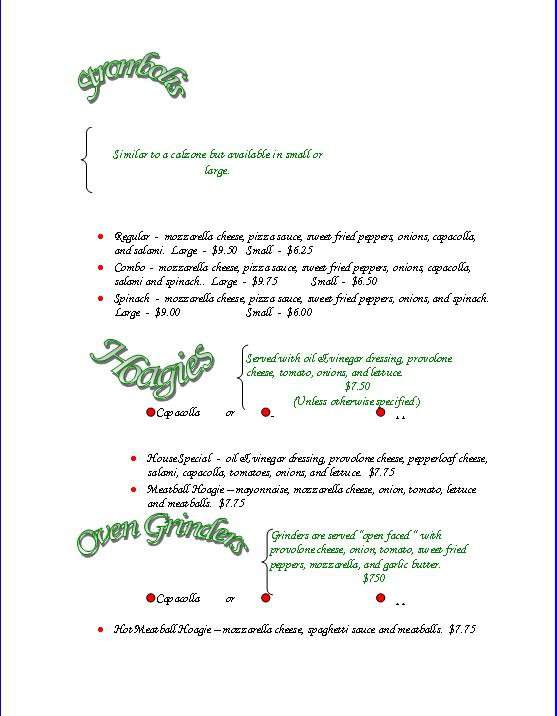 Cicchitti's Pizza - Everson, WA menu_pic