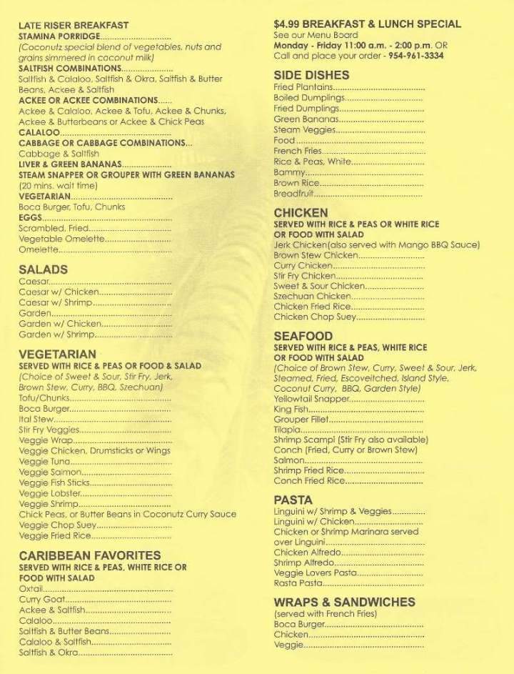 Coconutz Fusion Cafe - Hollywood, FL menu_pic
