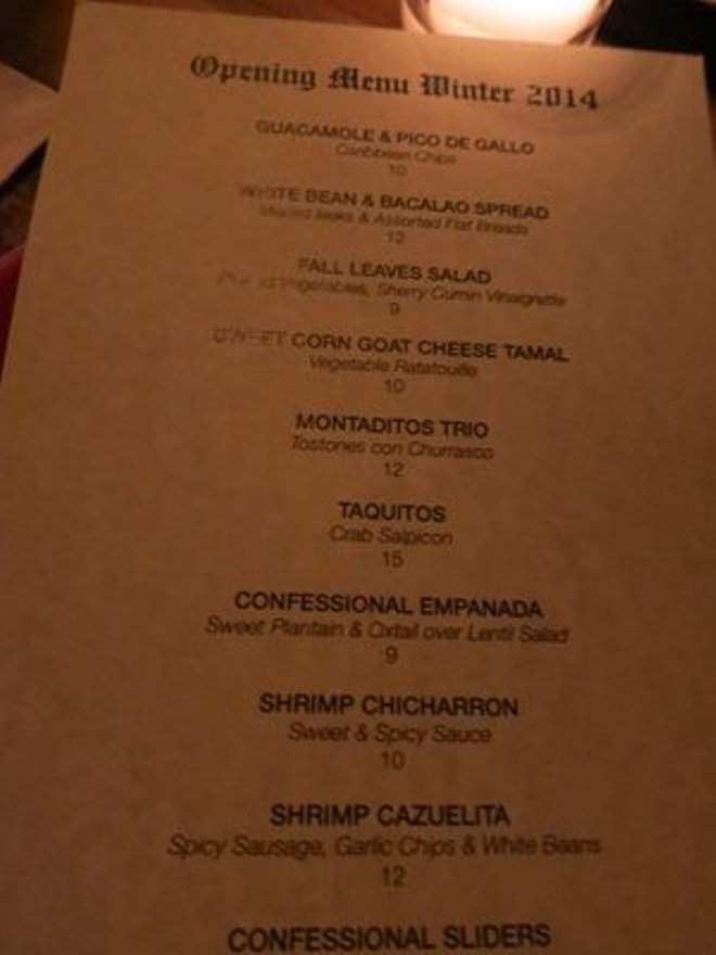 Confessional - New York, NY menu_pic