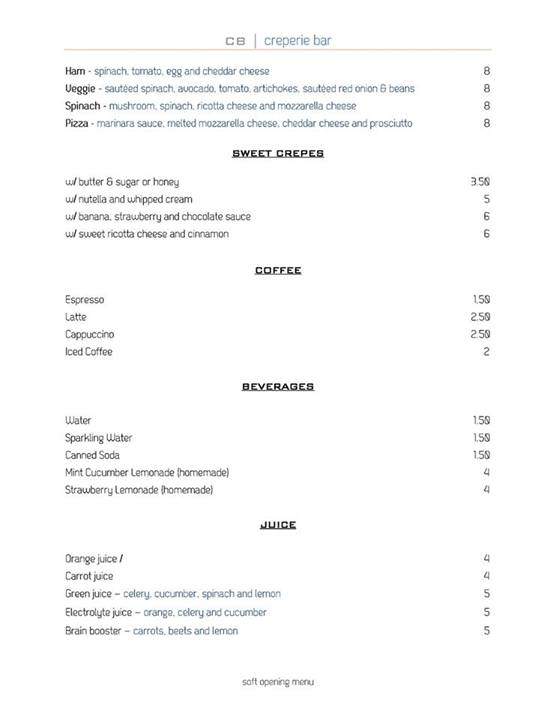 Creperie Bar - Miami, FL menu_pic