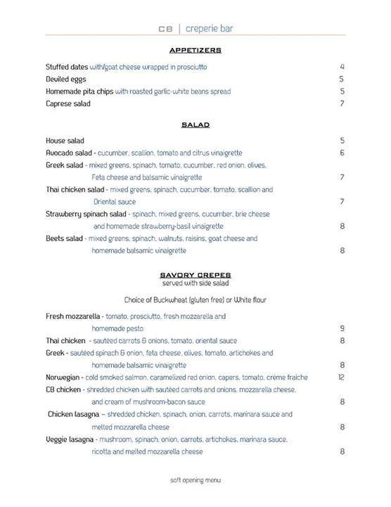 Creperie Bar - Miami, FL menu_pic