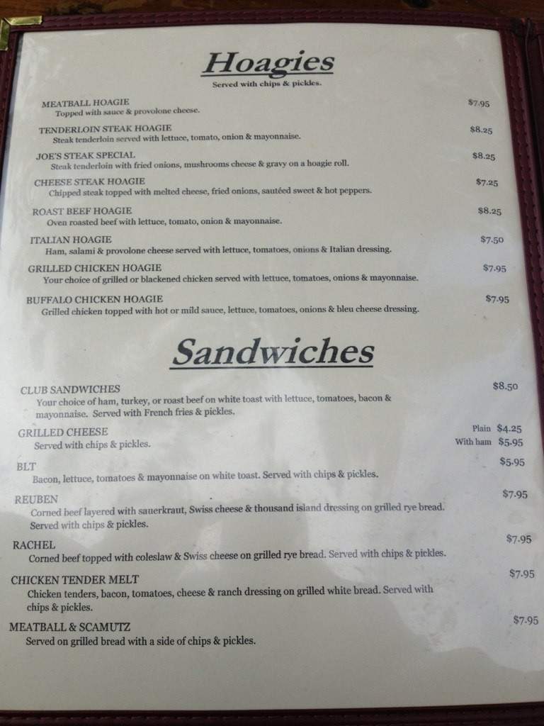 Cuz-n-Joe's Place - Conyngham, PA menu_pic