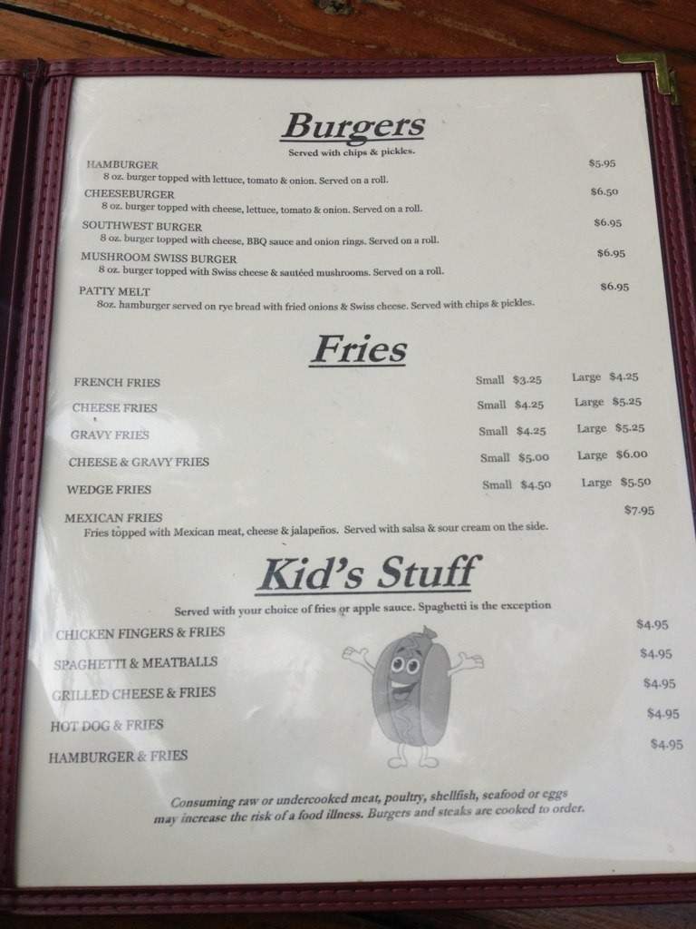 Cuz-n-Joe's Place - Conyngham, PA menu_pic