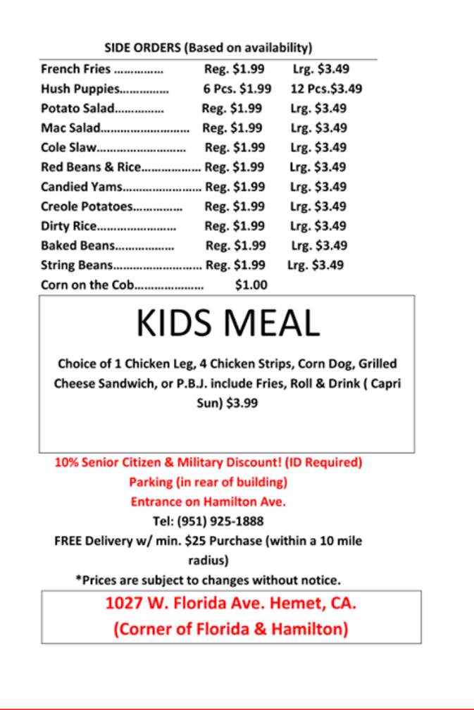 Da' Wright Fish Market - Hemet, CA menu_pic
