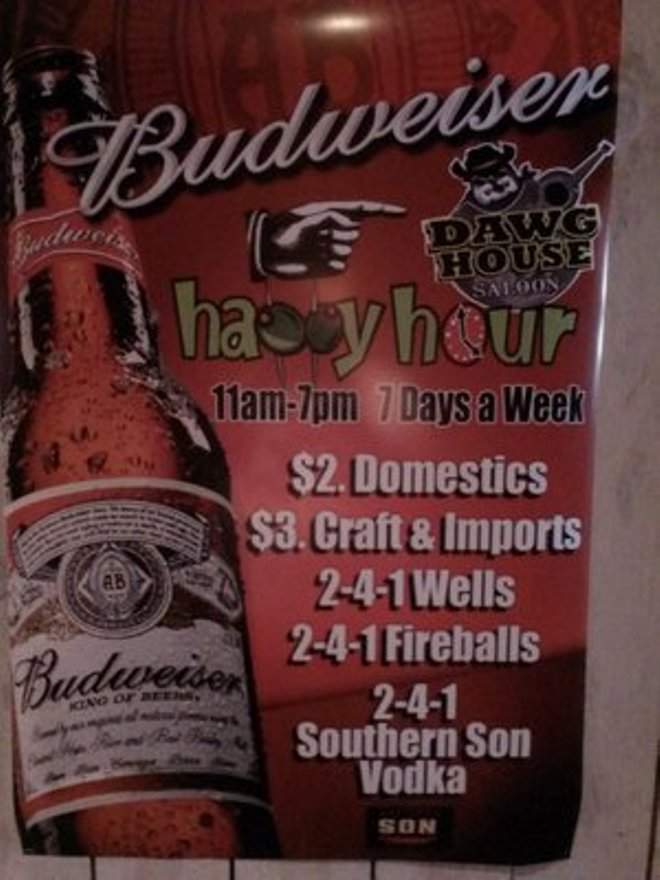 Dawg House Saloon - Nashville, TN menu_pic