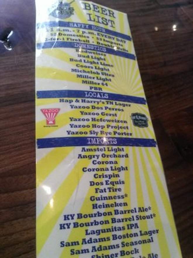 Dawg House Saloon - Nashville, TN menu_pic