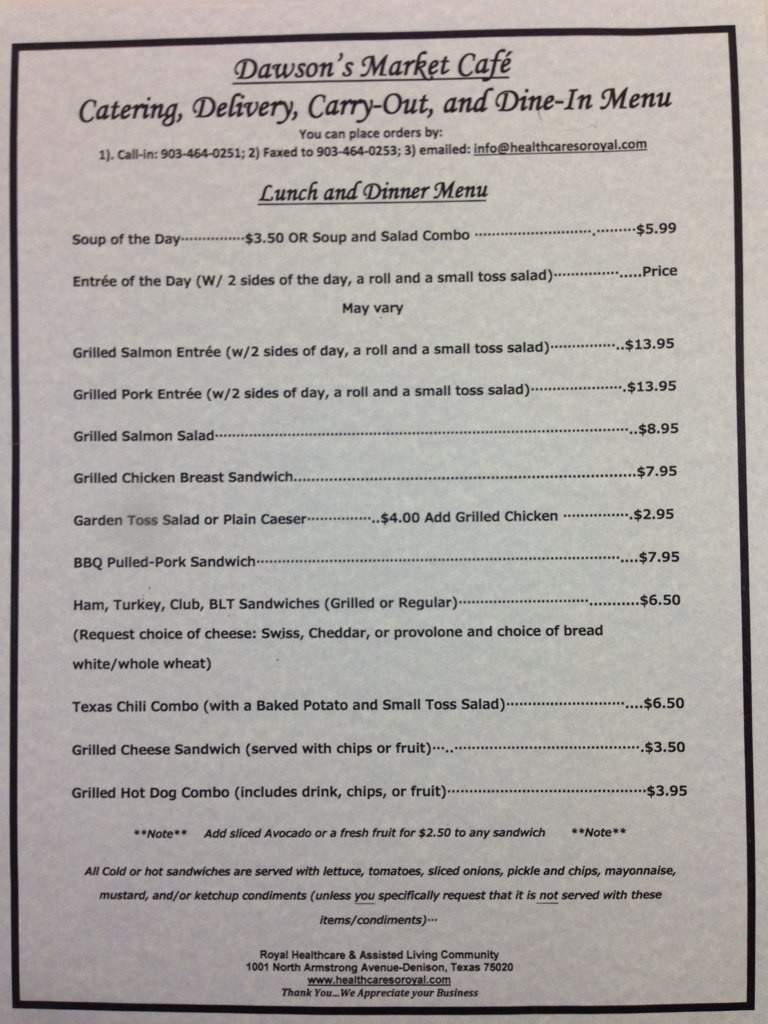 Dawson's Market Cafe - Denison, TX menu_pic