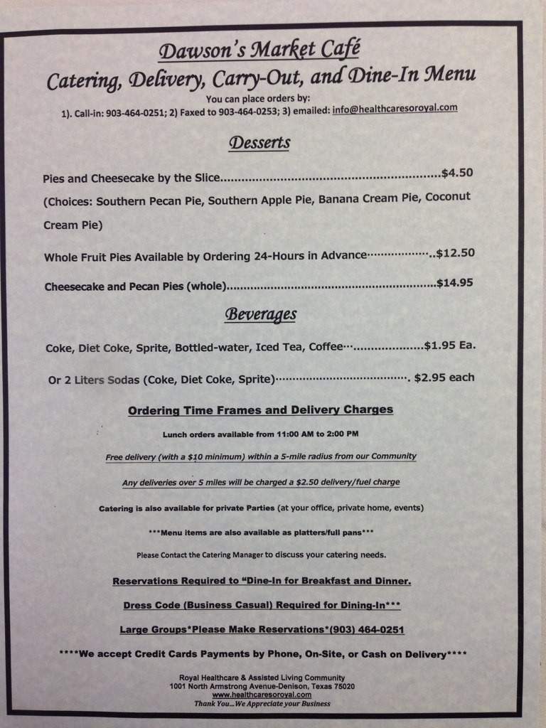 Dawson's Market Cafe - Denison, TX menu_pic