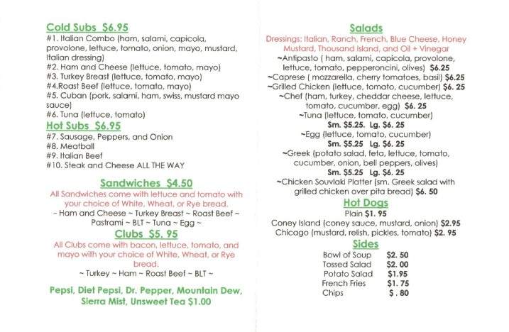 De Cosmo's Salads & Sandwich - St Petersburg, FL menu_pic