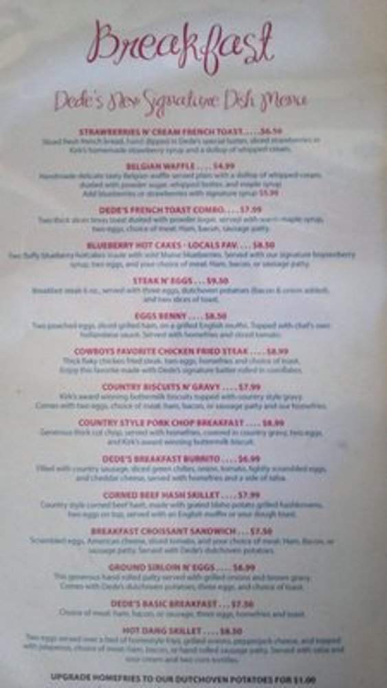 DeDe's - St George, UT menu_pic