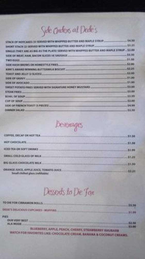 DeDe's - St George, UT menu_pic