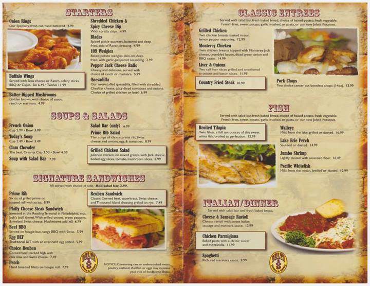 Delta 109 - Delta, OH menu_pic