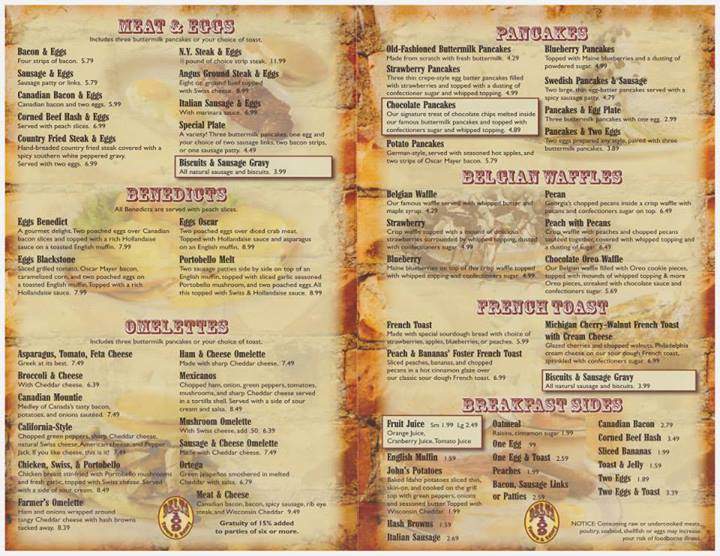Delta 109 - Delta, OH menu_pic