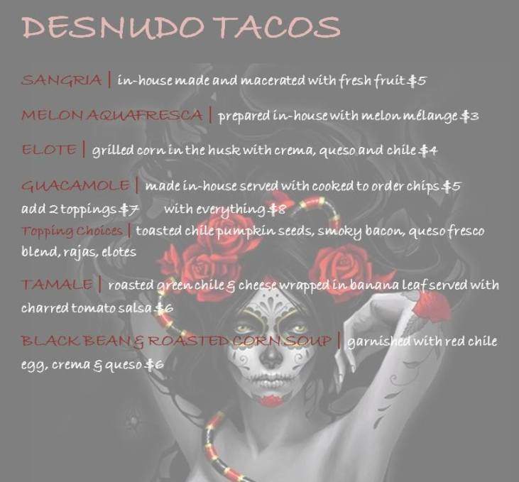 Desnudo Tacos - Las Vegas, NV menu_pic