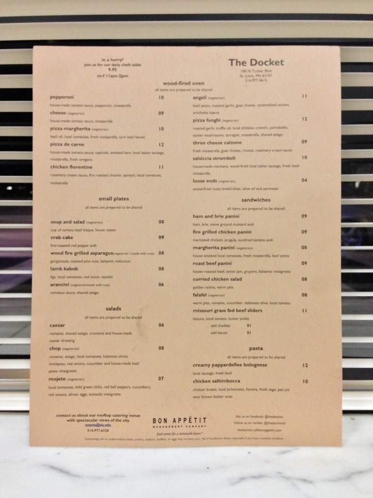 Docket - Saint Louis, MO menu_pic