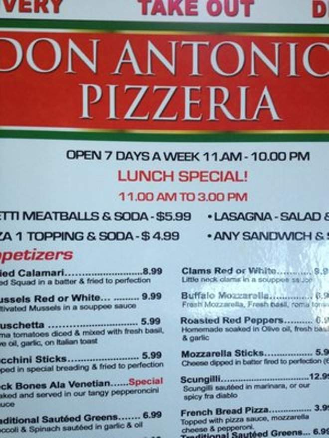 Don Antonio's Pizza - Las Vegas, NV menu_pic