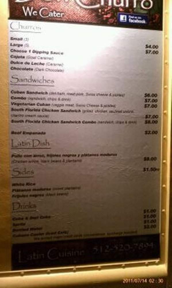 Don Churro - Austin, TX menu_pic