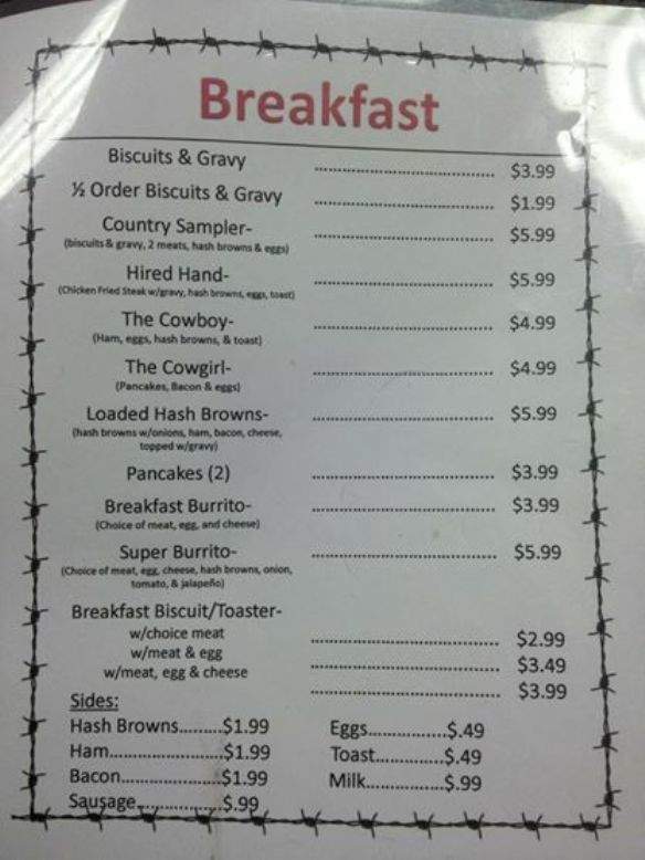 Double R and P Gas & Grill - Westville, OK menu_pic