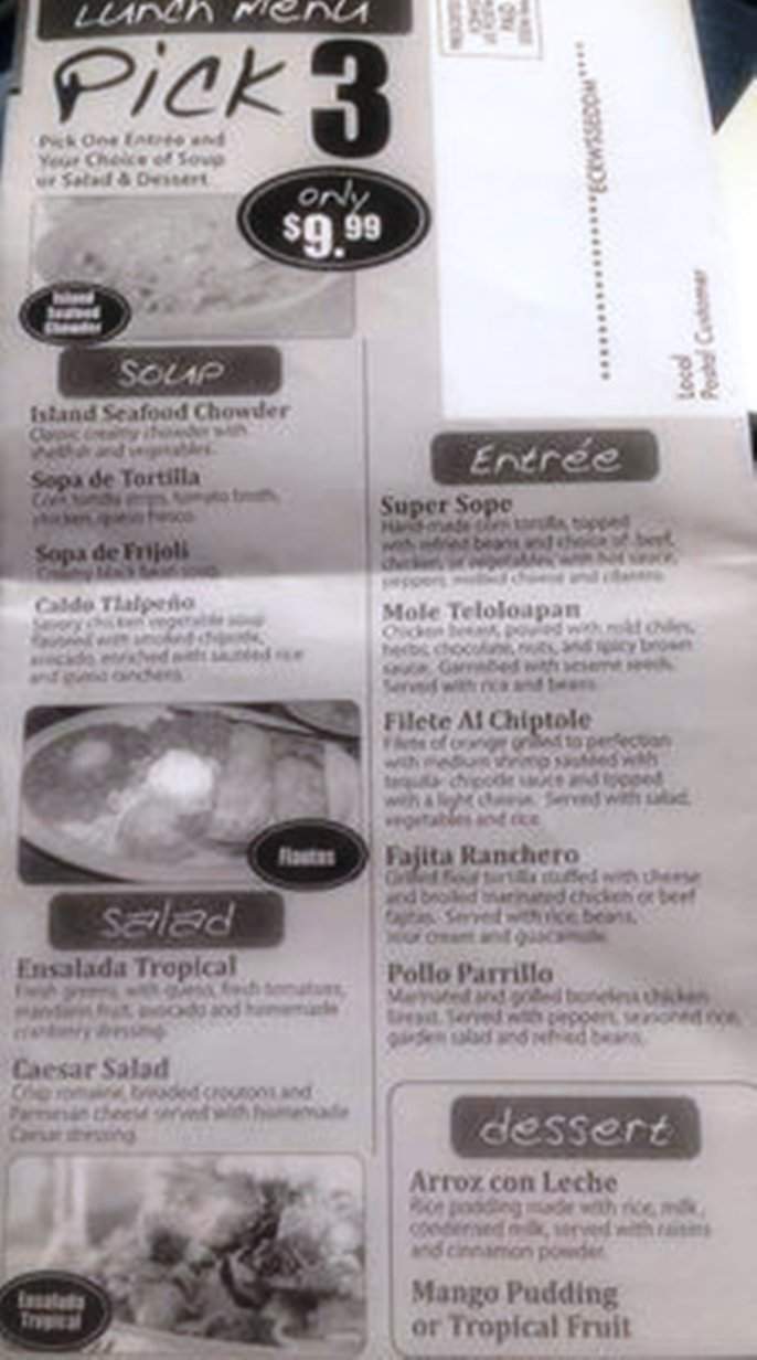 Dream Mexican Grill - Philadelphia, PA menu_pic