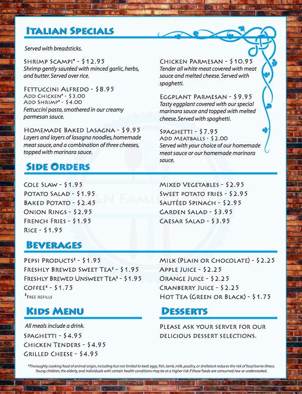 E&N Family Table Restaurant - Las Vegas, NV menu_pic