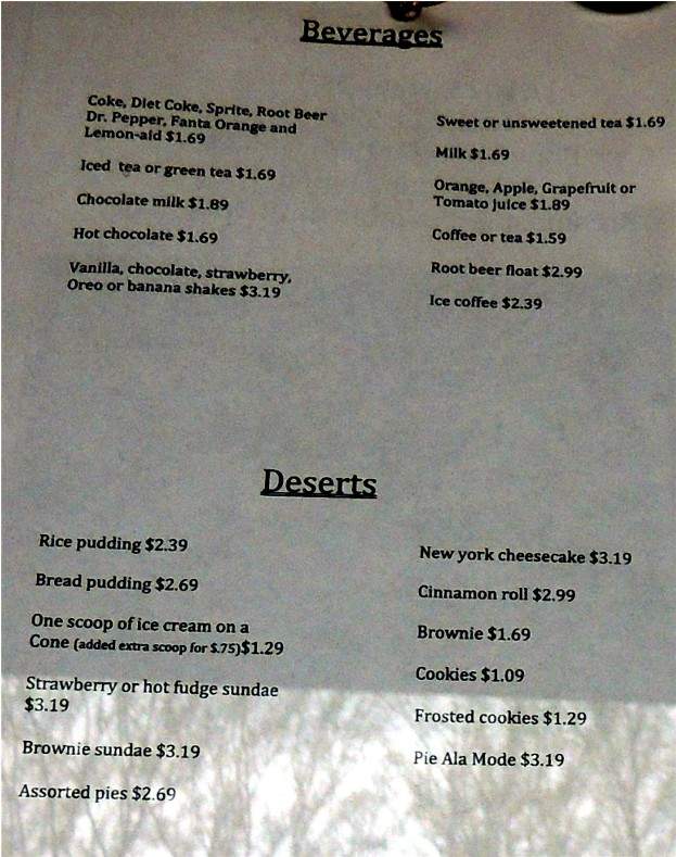 East Valley Cafe - Mesa, AZ menu_pic