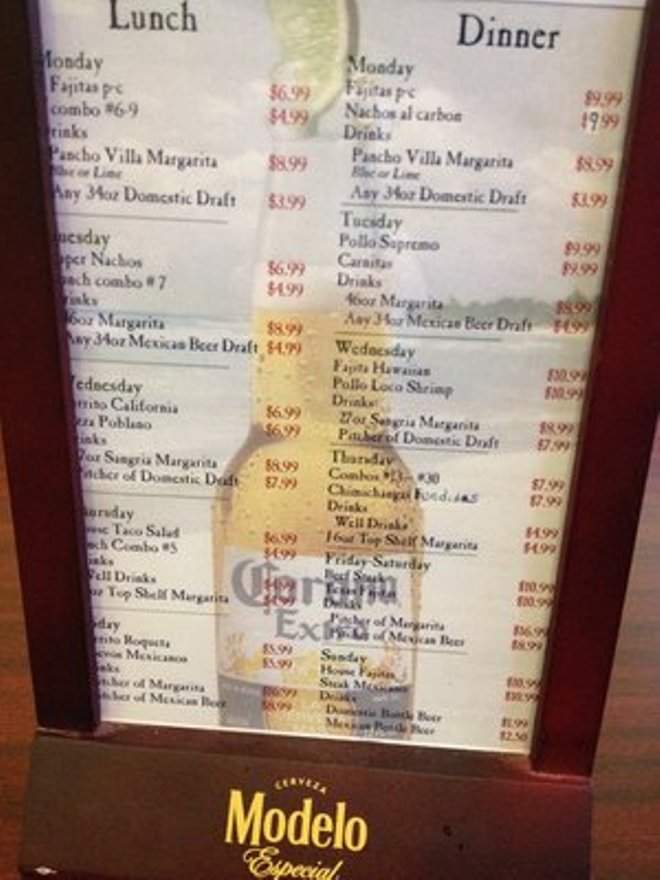 El 5 de Mayo - Fortville, IN menu_pic
