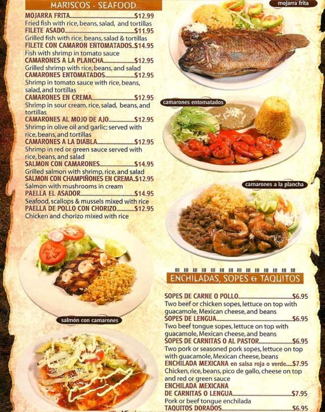 El Asador Restaurant Authentic Mexican and Salvadorean Food - Fredericksburg, VA menu_pic
