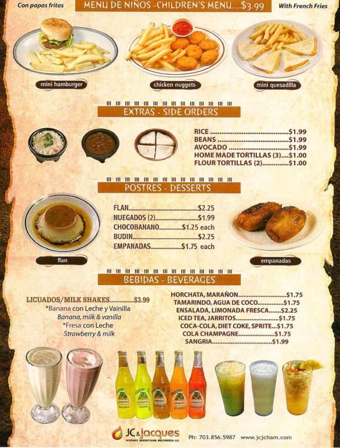 El Asador Restaurant Authentic Mexican and Salvadorean Food - Fredericksburg, VA menu_pic